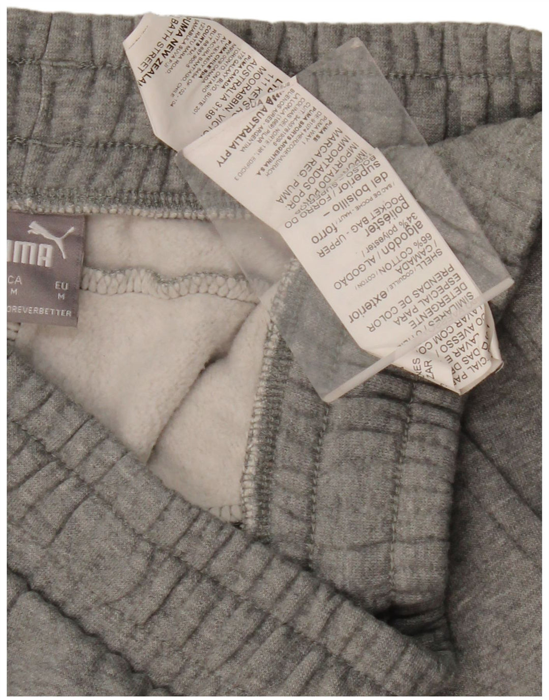 Pantaloni della tuta da donna Puma UK 12 Cotone grigio medio