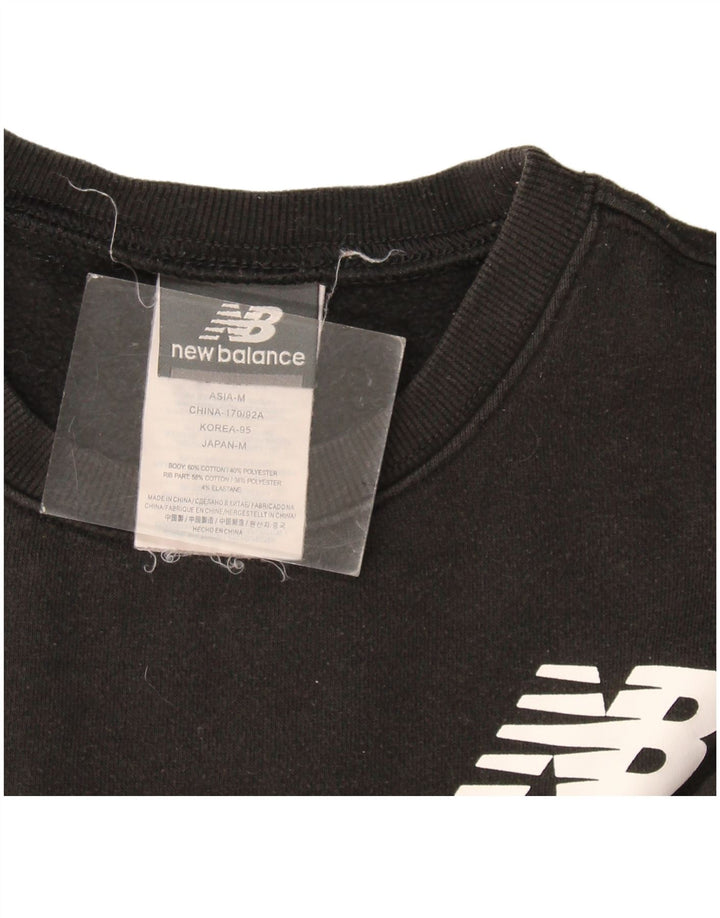 Felpa grafica da uomo New Balance, maglione piccolo, cotone nero