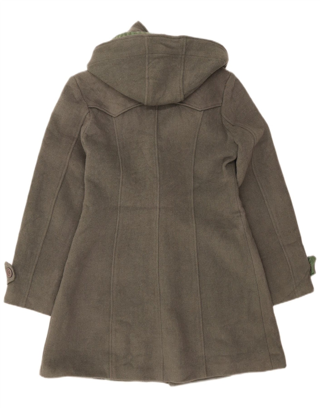 Montgomery con cappuccio da donna VINTAGE UK 16 grande lana grigia