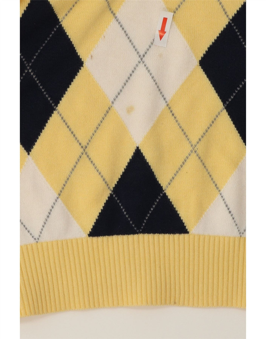 TOMMY HILFIGER Maglione da uomo con scollo a V grande giallo a rombi/diamante