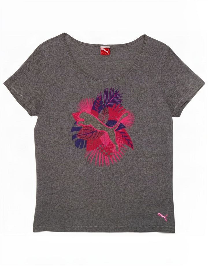 T-shirt grafica da donna Puma UK 12 Grigio medio