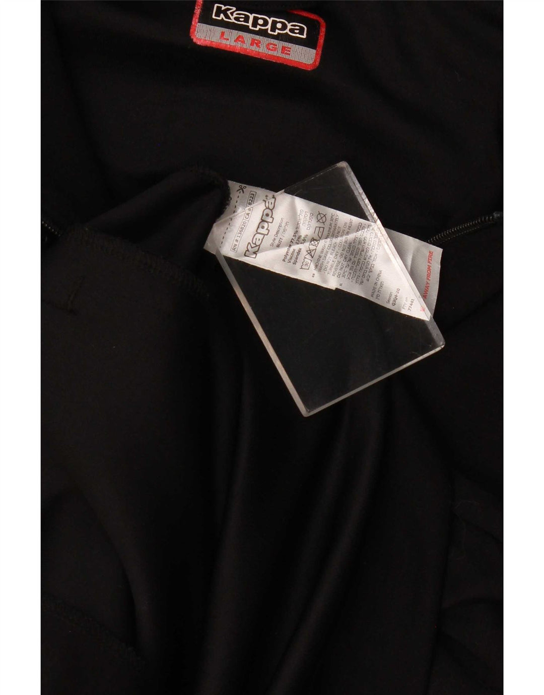 Maglione con cappuccio e zip grafica da uomo Kappa grande nero in poliestere