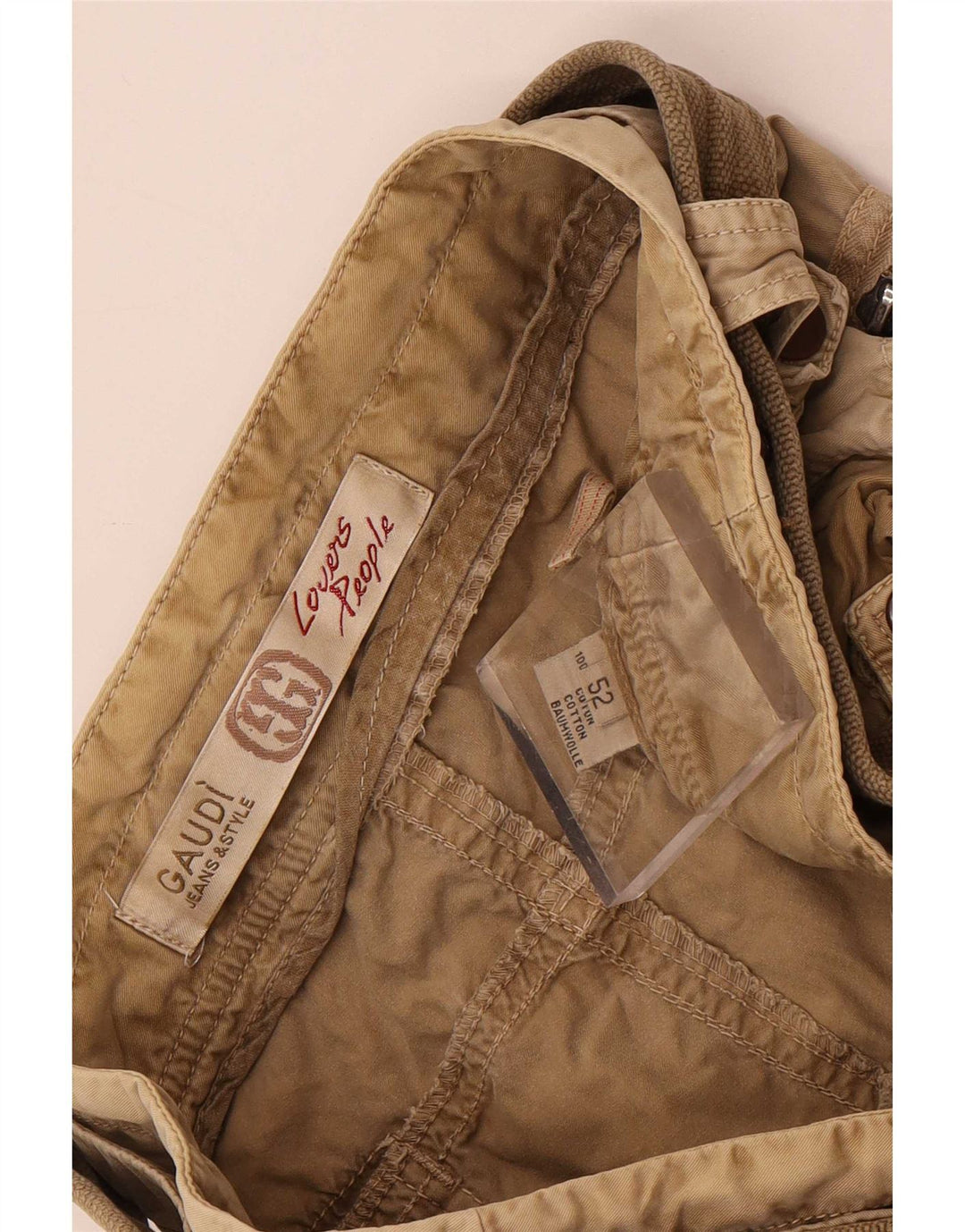 Pantaloncini cargo da uomo Gaudi IT 52 XL W38 Cotone beige