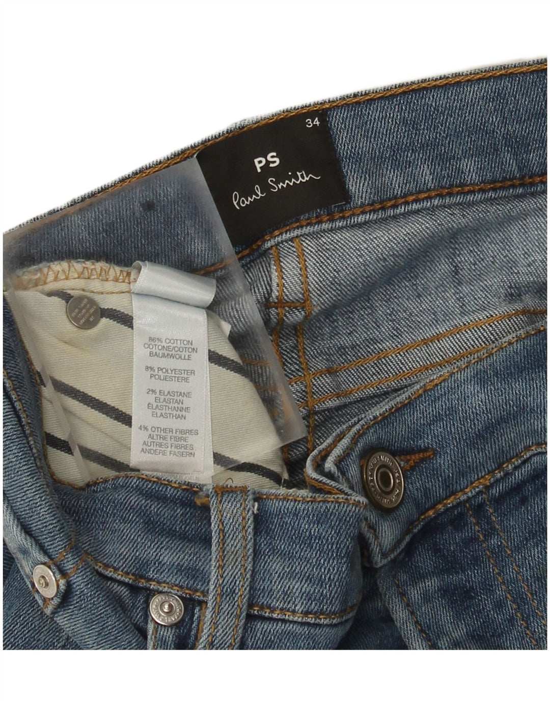 Jeans slim da uomo Paul Smith W34 L33 cotone blu