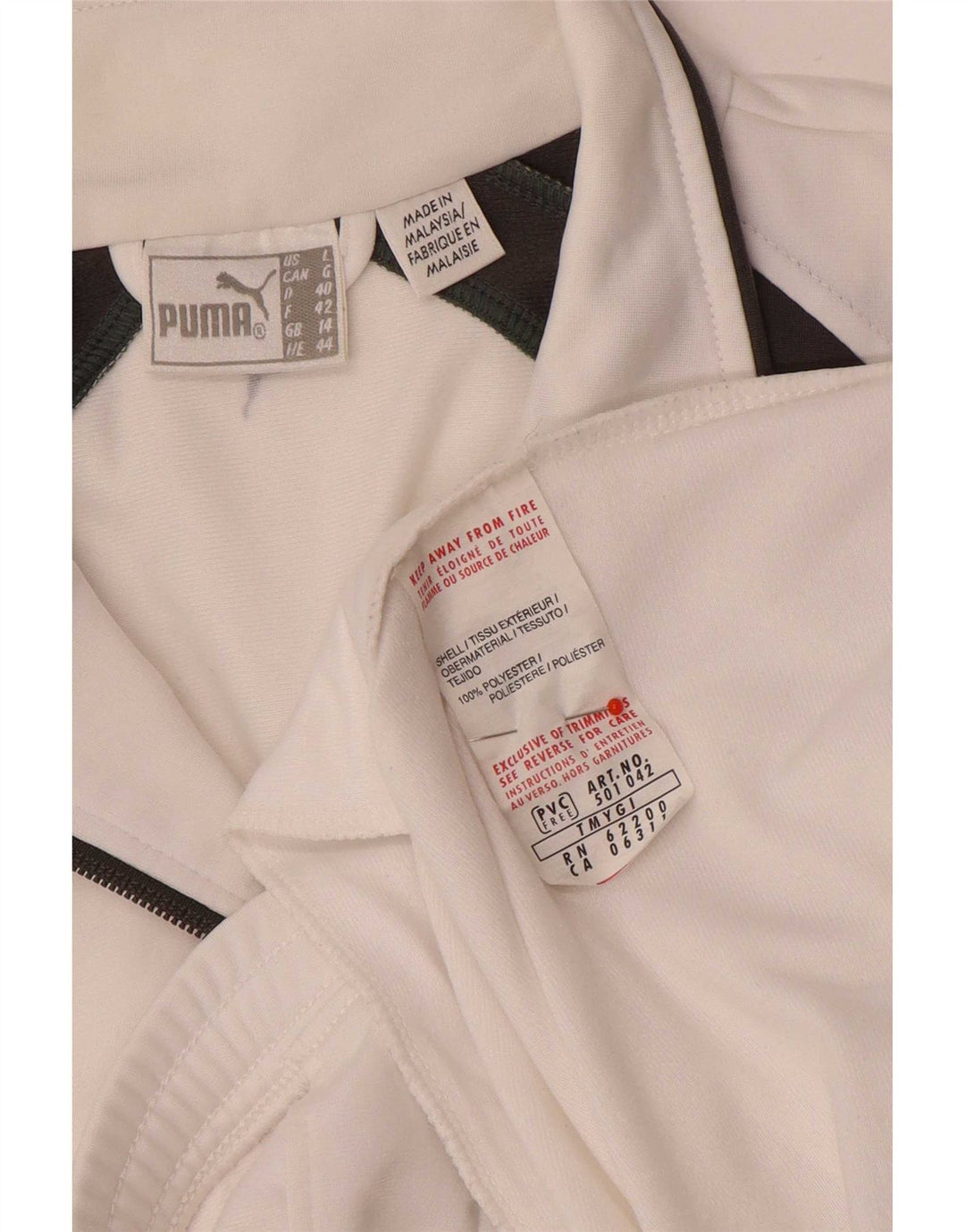 Giacca da tuta da donna Puma UK 14 Large Bianco Colourblock Poliestere