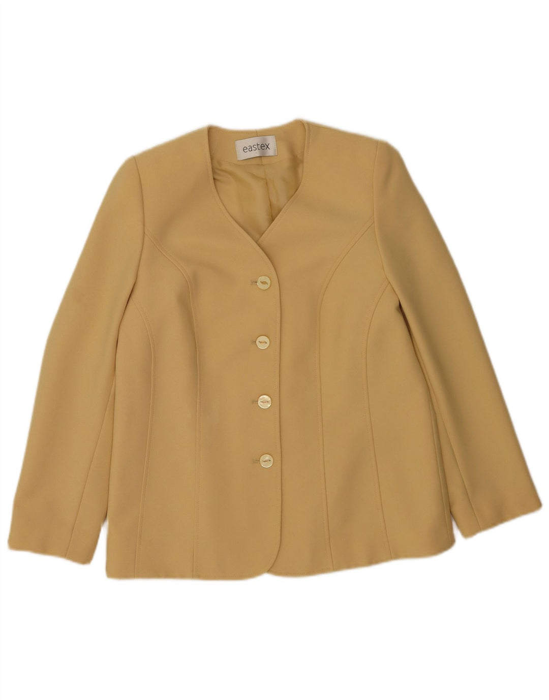Giacca blazer a 4 bottoni da donna Eastex UK 14 Poliestere beige medio
