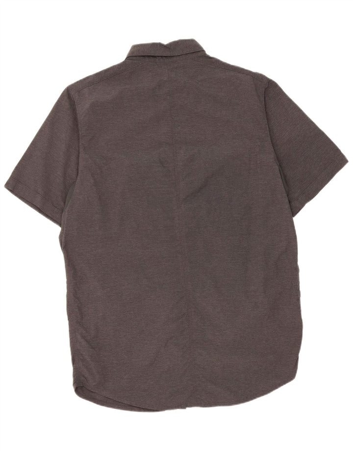Camicia a maniche corte da uomo Columbia in nylon grigio medio