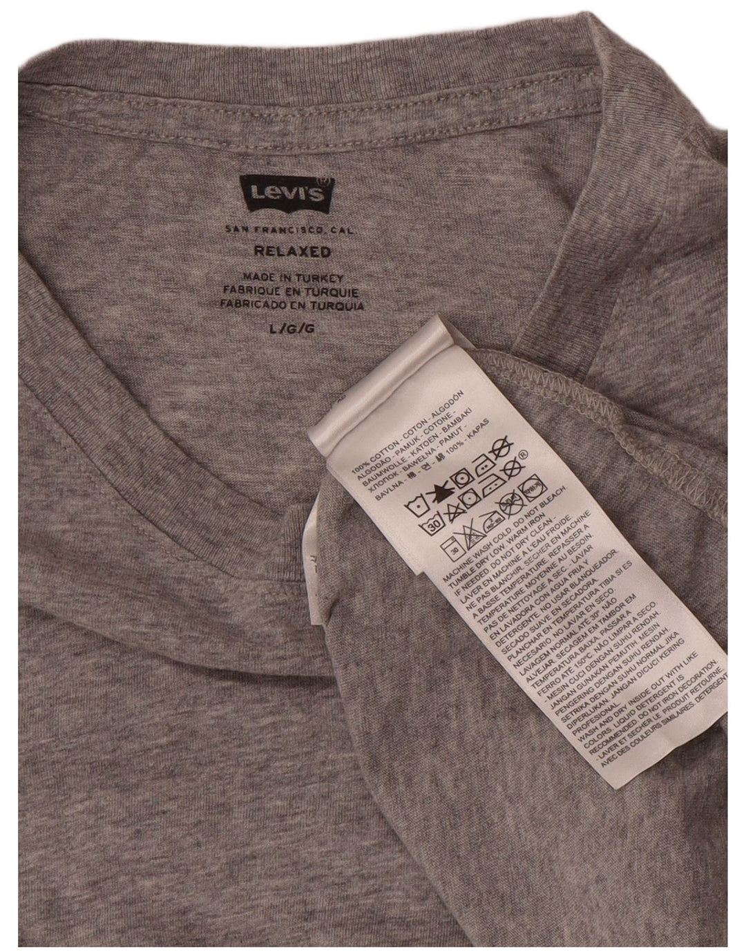 T-shirt rilassata da uomo Levi's Top grande in cotone grigio