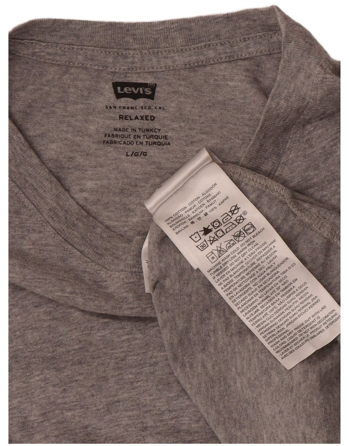T-shirt rilassata da uomo Levi's Top grande in cotone grigio