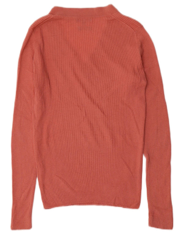 Massimo Dutti Maglione da donna con scollo a V UK 12 Seta rosa medio