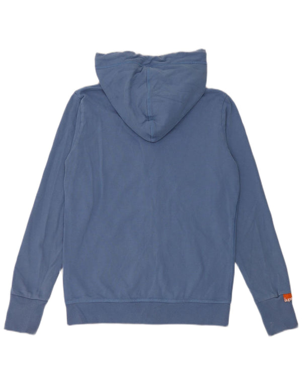 Maglione con cappuccio e zip da donna Superdry UK 14 grande cotone blu