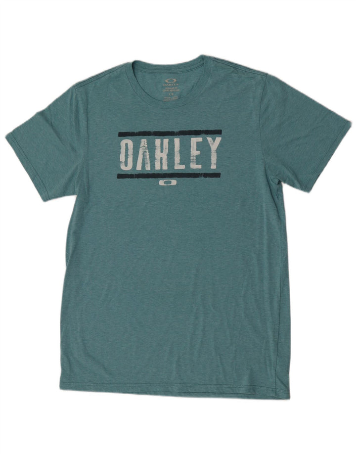 OAKLEY T-shirt grafica da uomo con vestibilità regolare, taglia grande, in cotone verde