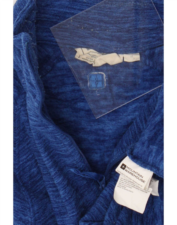 Maglione in pile da uomo con zip e collo Mountain Warehouse blu medio screziato