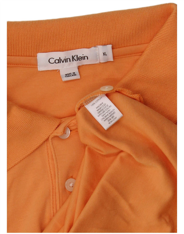 Polo da uomo Calvin Klein XL in cotone arancione