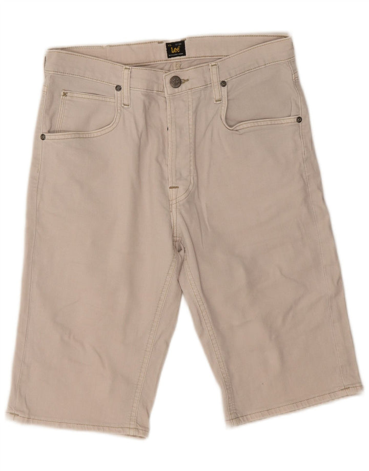 Pantaloncini di jeans da uomo Lee W30 cotone beige medio
