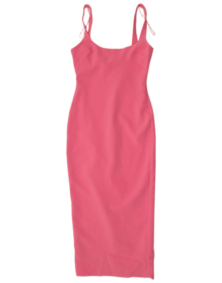 Abito aderente senza maniche da donna Zara UK 12 Poliestere rosa medio