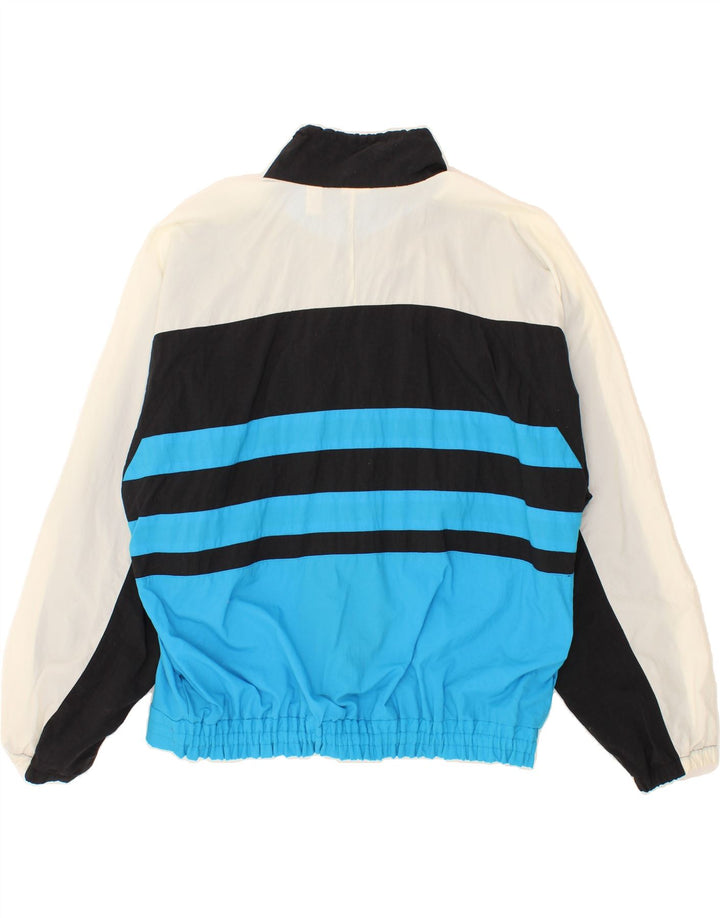 VINTAGE Mens Tracksuit Top Jacket XL Blue Colourblock Nylon Vintage Vintage and Second-Hand Vintage from Messina Hembry 