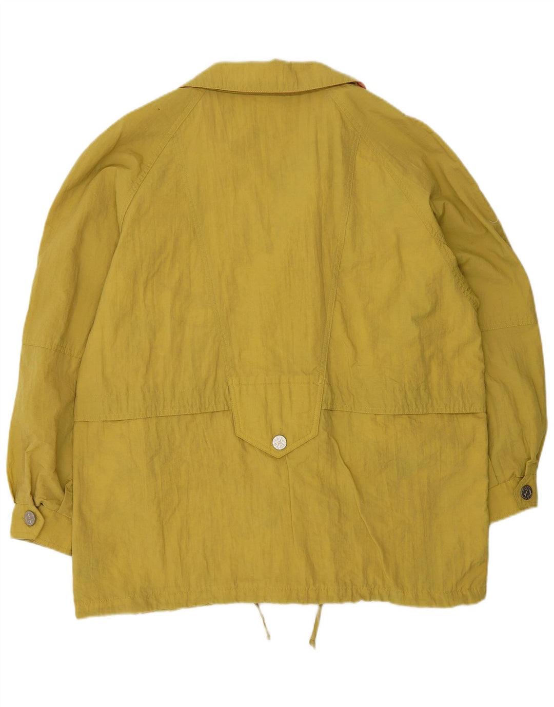 Giacca a vento oversize da donna vintage EU 42 grande in poliammide giallo