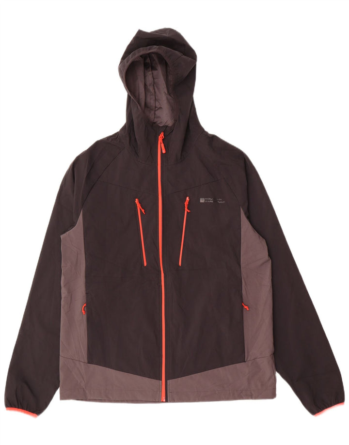 Giacca antipioggia da uomo con cappuccio Mountain Warehouse UK 38 Medium Black Colourblock