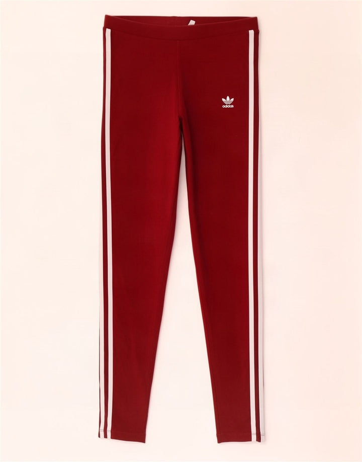 Leggings Adidas da donna UK 10 Small Maroon Cotton