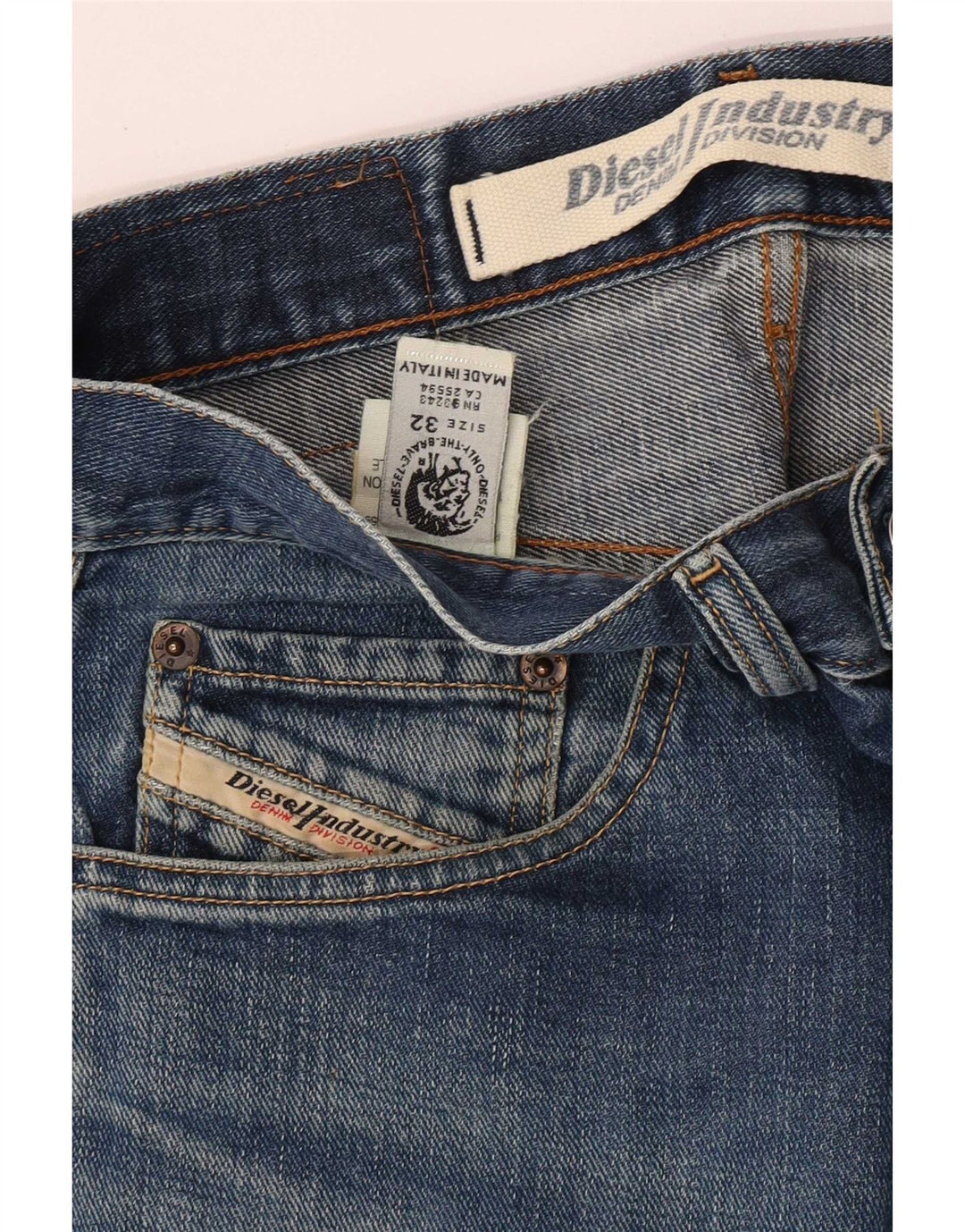 Jeans dritti da uomo Diesel W32 L30 cotone blu