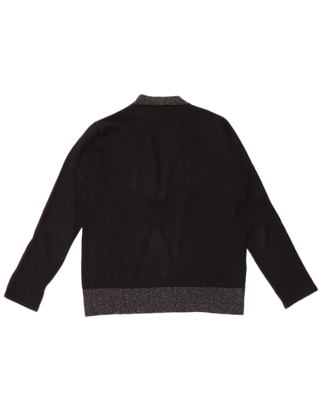 ALVIERO MARTINI Maglione girocollo con grafica da donna IT 40 piccolo nero