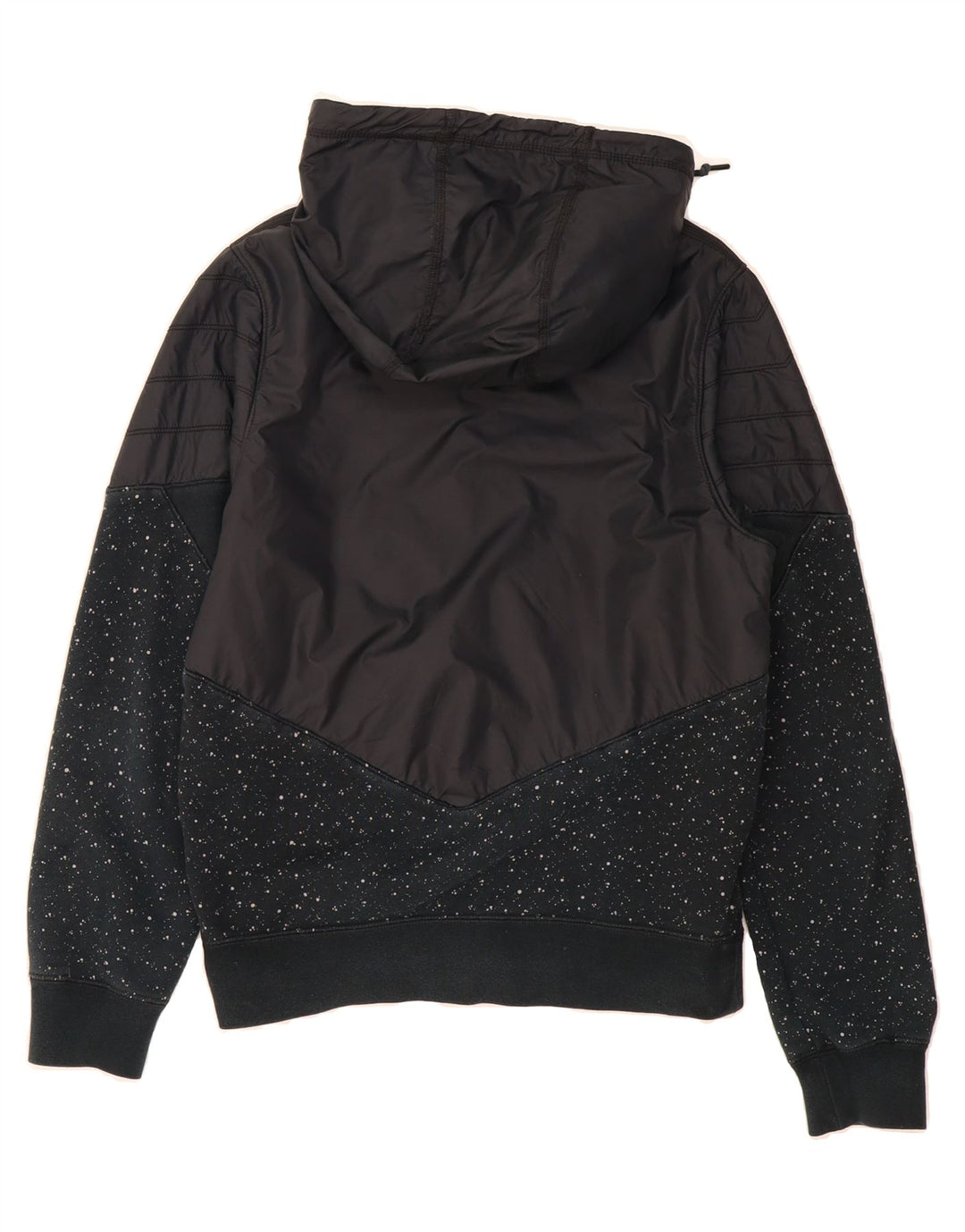 NIKE Womens Oversized Zip Hoodie Sweater UK 10 Small Black Spotted Vintage Nike and Second-Hand Nike from Messina Hembry 