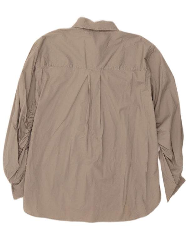Camicia oversize da donna Zara UK 10 piccola in cotone grigio