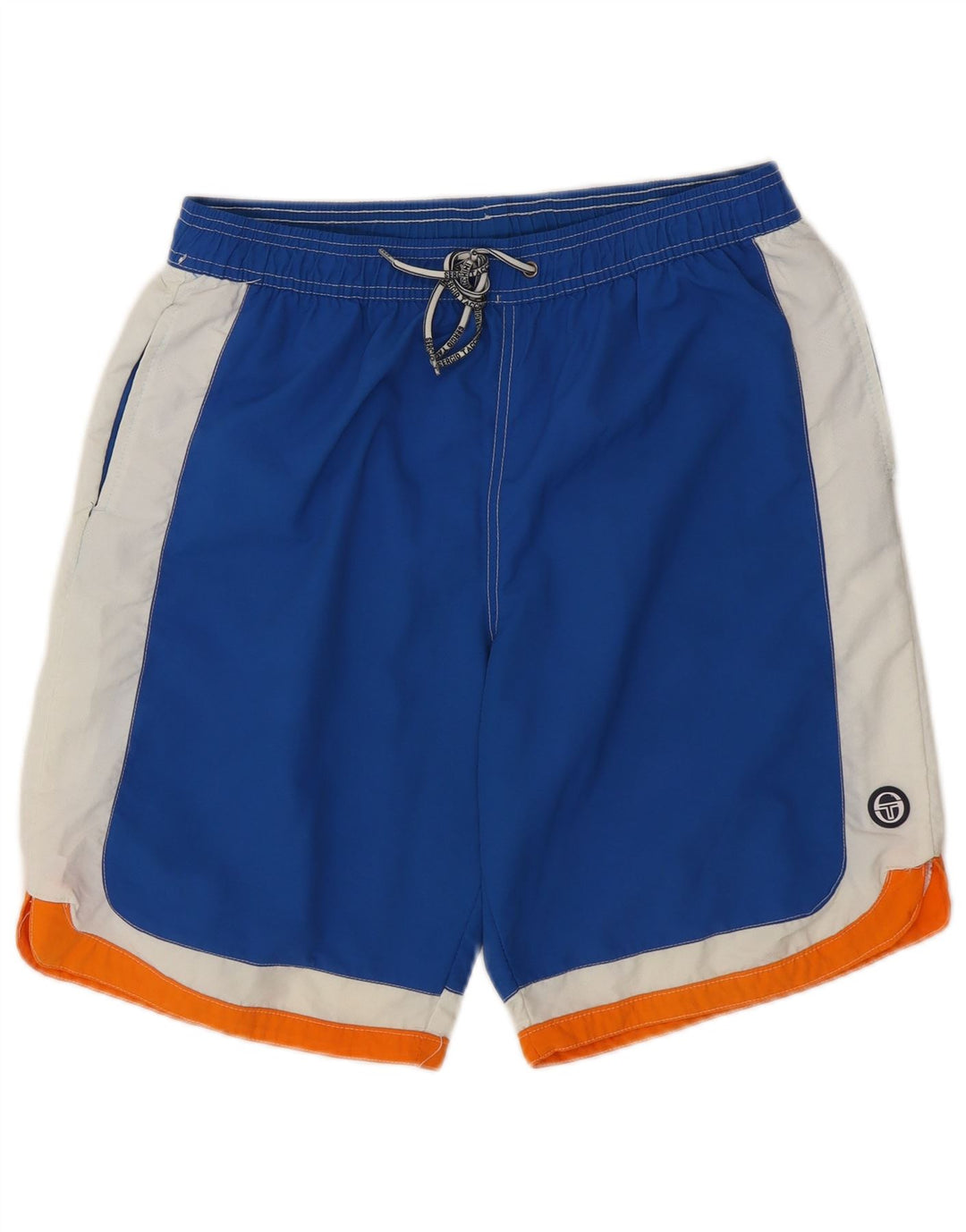 Pantaloncini da bagno da uomo Sergio Tacchini blu medio color block in poliammide