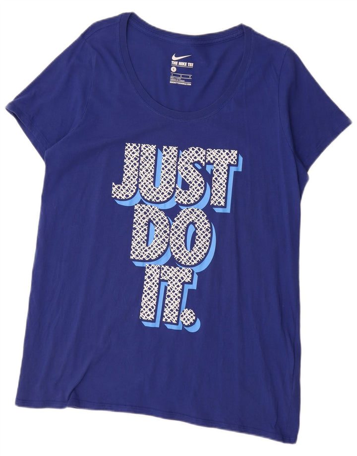 T-shirt grafica da uomo Nike Top grande in cotone blu