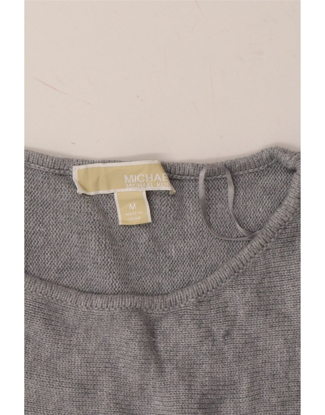 MICHAEL KORS Womens Boat Neck Jumper Sweater UK 14 Medium Grey Cotton Vintage Michael Kors and Second-Hand Michael Kors from Messina Hembry 