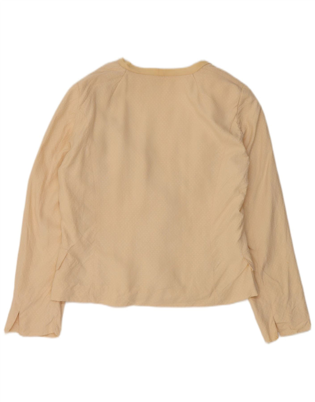 Giacca blazer vintage da donna a 3 bottoni UK 14 Seta beige media