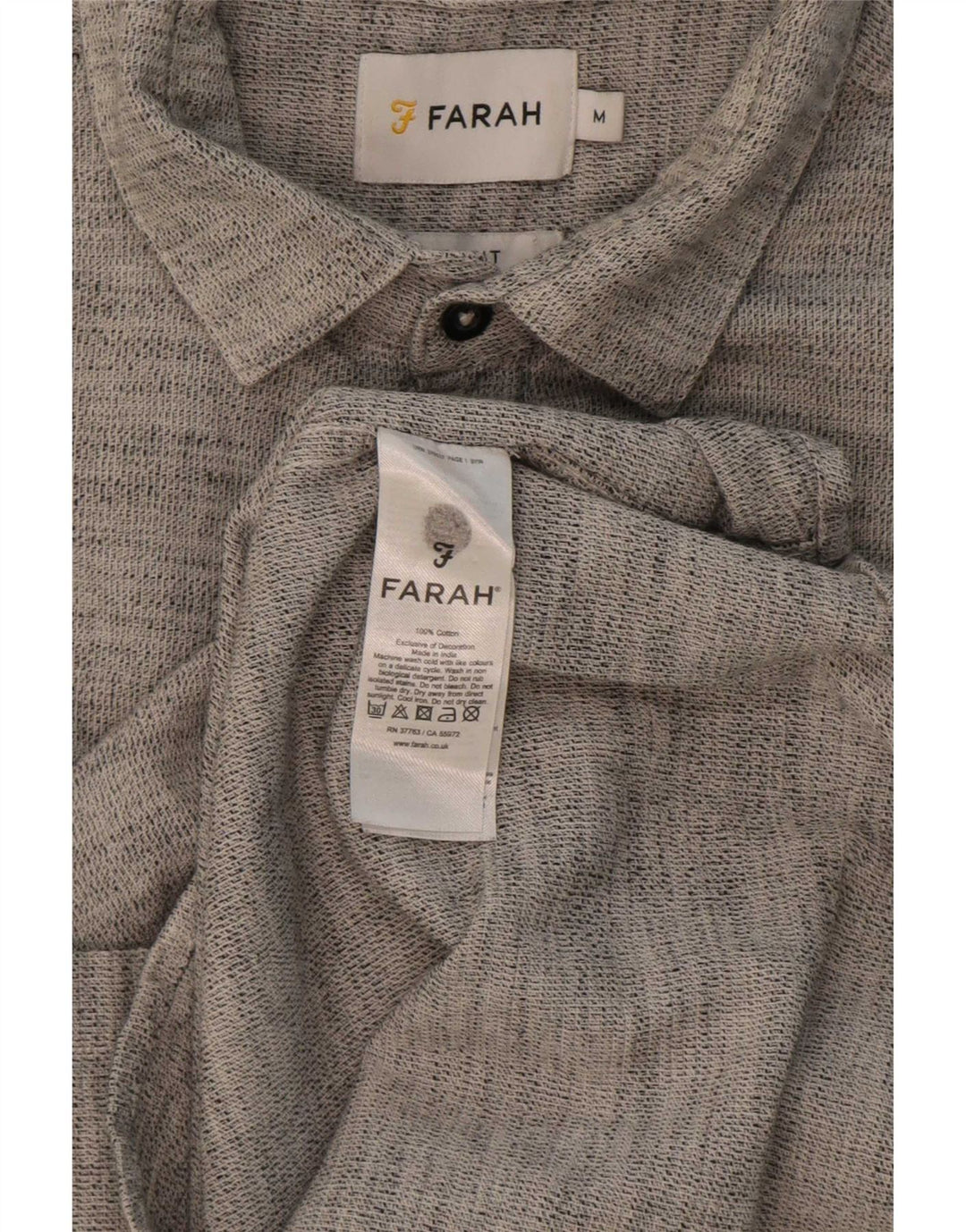 Camicia da uomo Farah in cotone screziato grigio medio