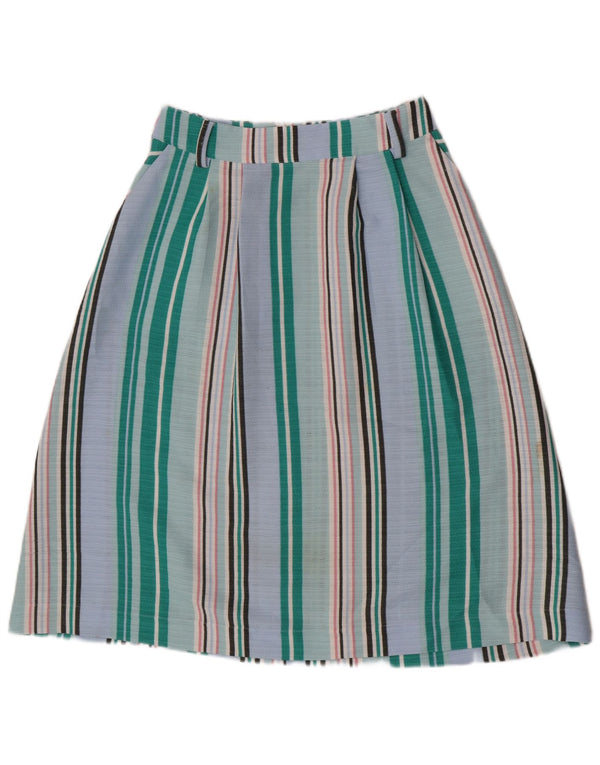 Gonna a trapezio da donna Oasis UK 10 piccola W27 poliestere a righe blu