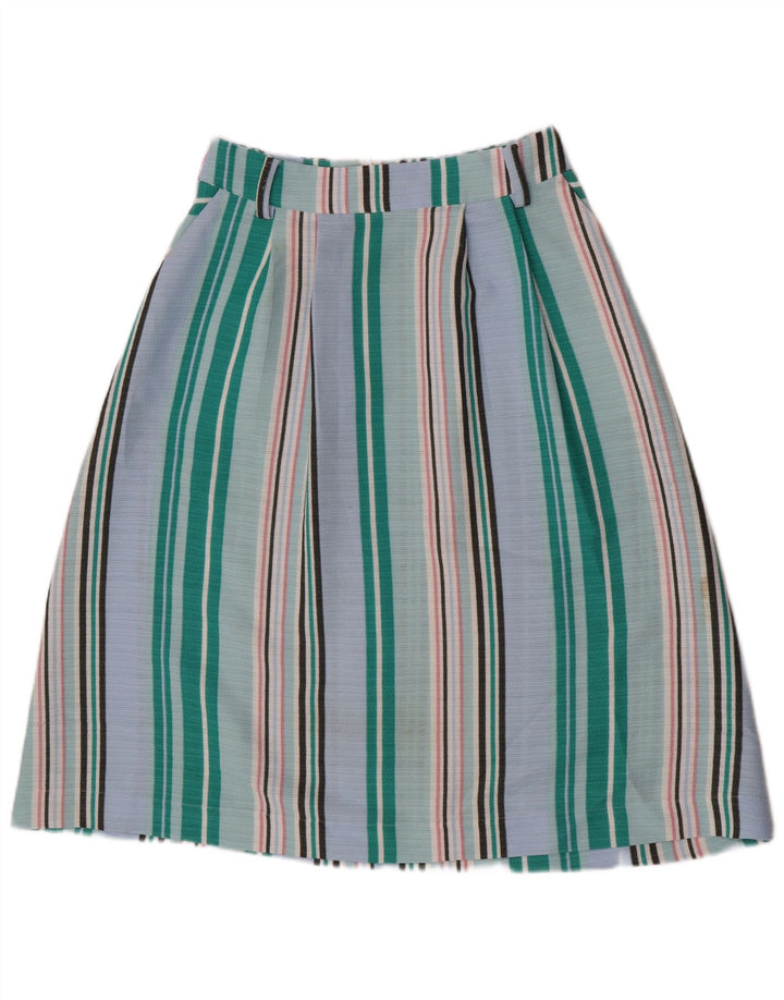 Gonna a trapezio da donna Oasis UK 10 piccola W27 poliestere a righe blu