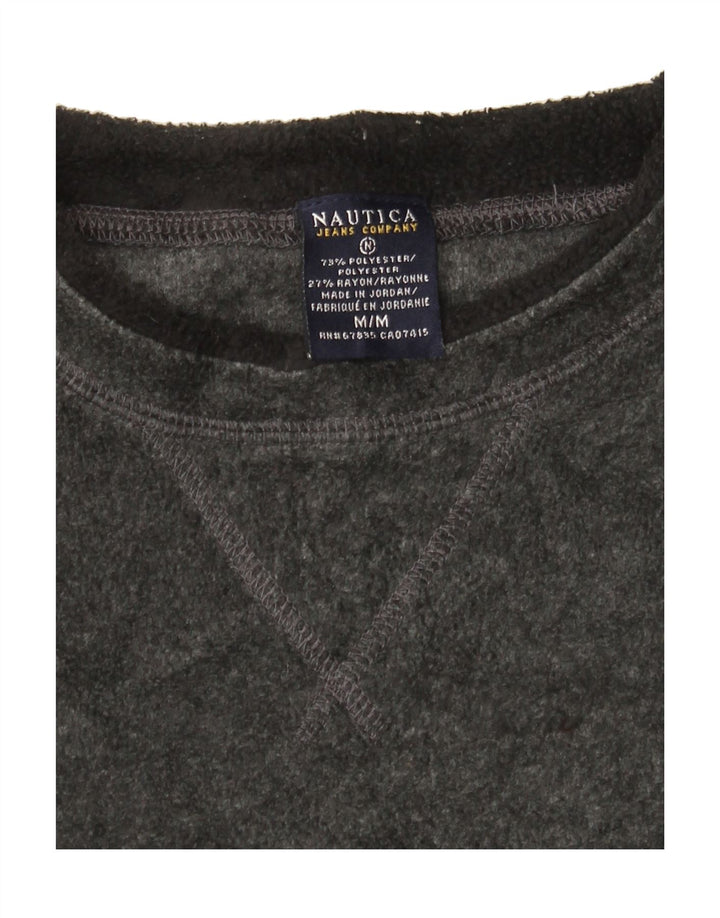 NAUTICA Mens Fleece Graphic Top Long Sleeve Medium Grey Polyester Vintage Nautica and Second-Hand Nautica from Messina Hembry 