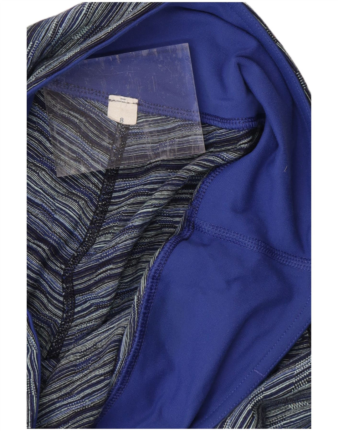 LULULEMON Womens Leggings US 8 Medium Navy Blue Striped