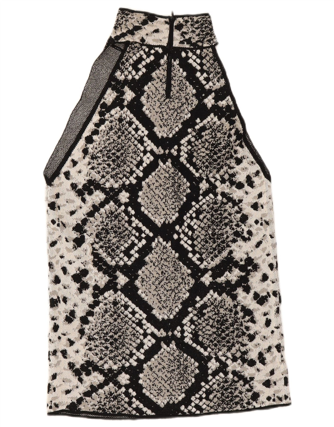 Top alla caviglia da donna Zara UK 8 piccolo viscosa nera con stampa animalier