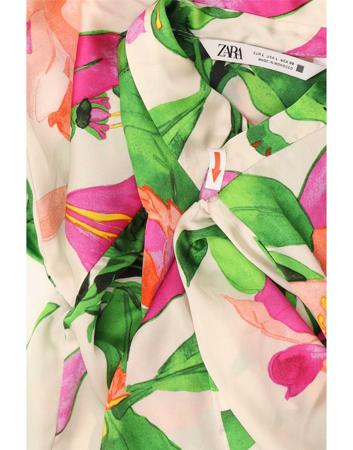 Camicetta oversize da donna Zara UK 16 grande floreale multicolore