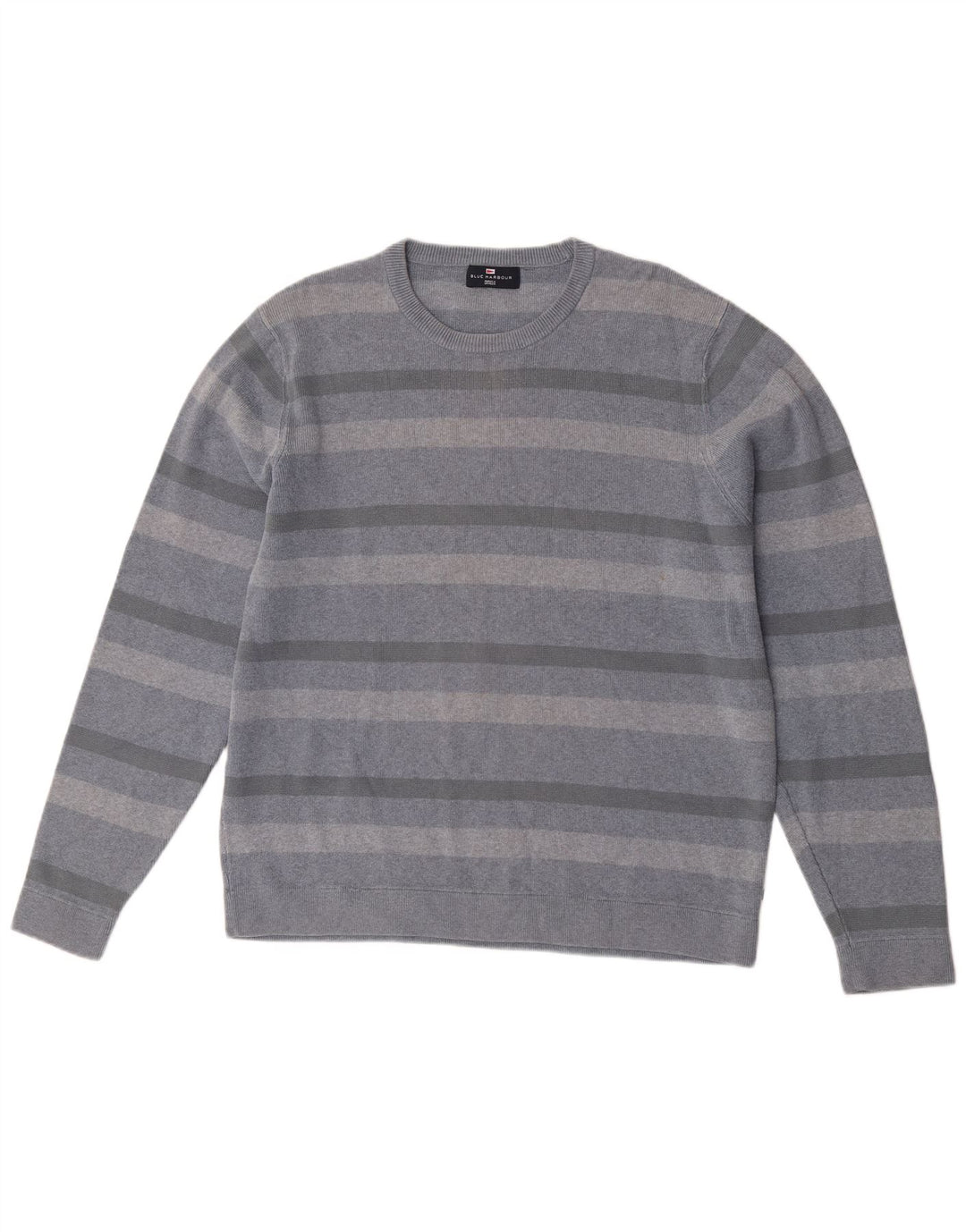 Marks & Spencer Maglione girocollo da uomo in cotone a righe grandi blu