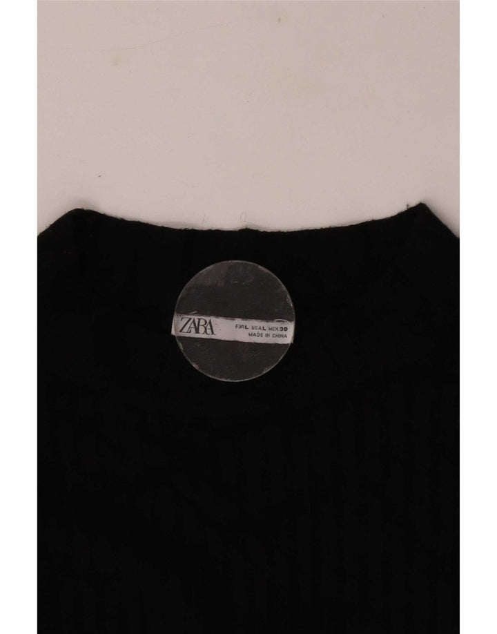 Top Zara da donna a maniche lunghe UK 14 grande nero