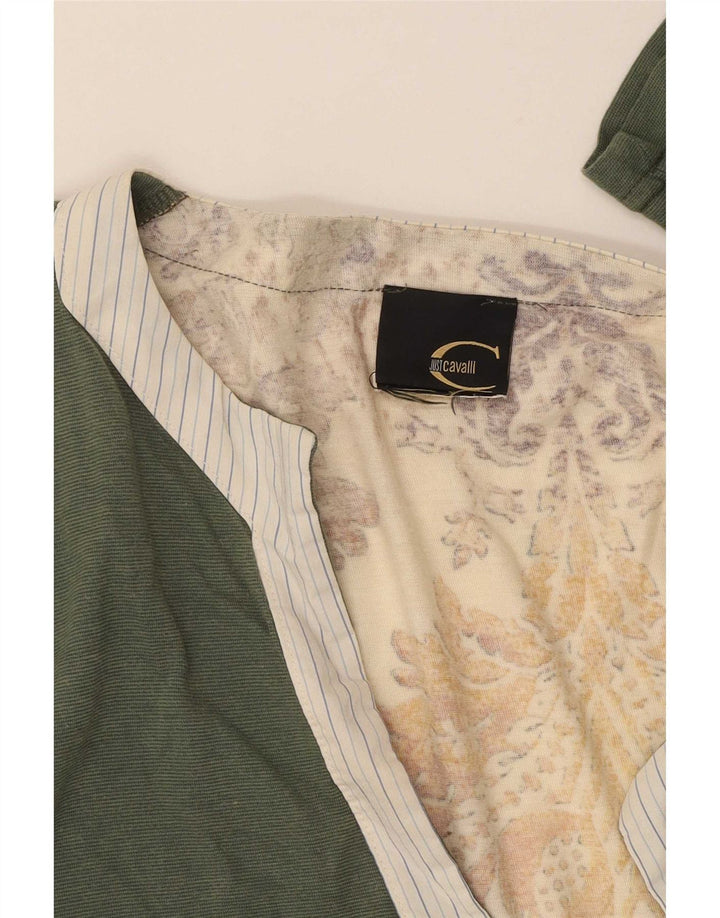 Just Cavalli Top da donna a maniche lunghe UK 12 Verde medio floreale
