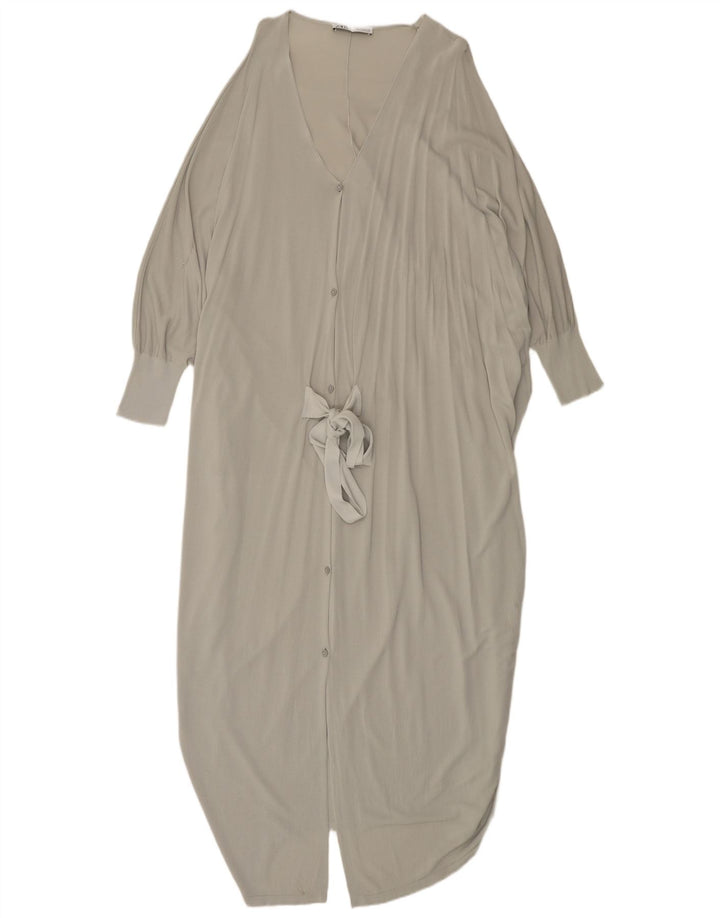 Maglione cardigan oversize lungo da donna Zara UK 14 Viscosa grigio medio