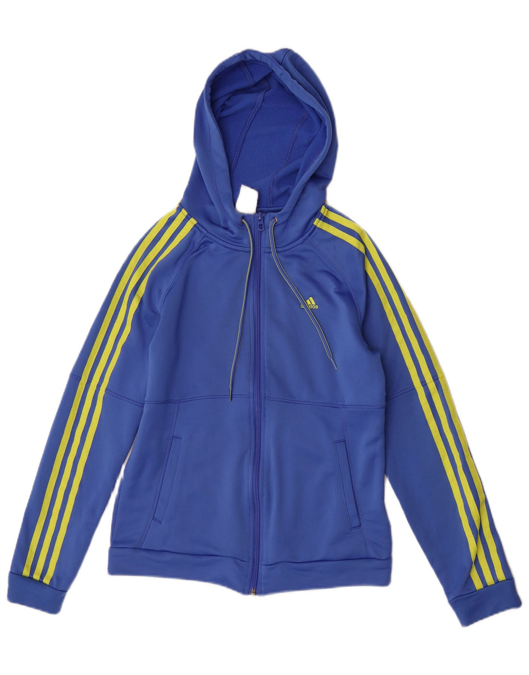 Maglione con cappuccio e zip da donna Adidas UK 8/10 Piccolo poliestere blu