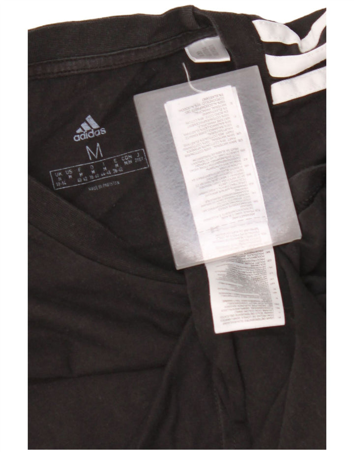 T-shirt da donna ADIDAS Top UK 12/14 cotone nero medio