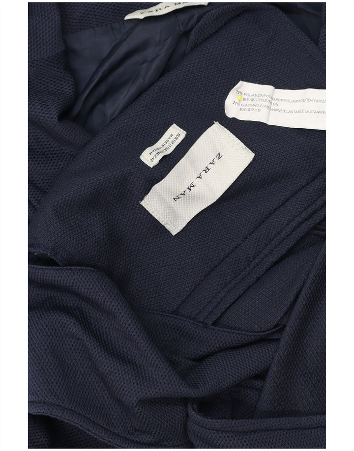 Giacca blazer da uomo a 2 bottoni Zara EU 52 Large blu navy in poliammide