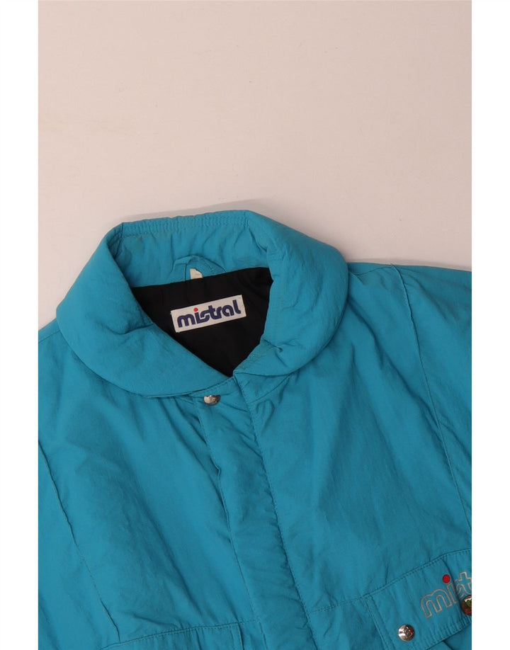 MISTRAL Giacca imbottita dal taglio ampio con grafica da uomo UK 40 Large Blu in poliammide