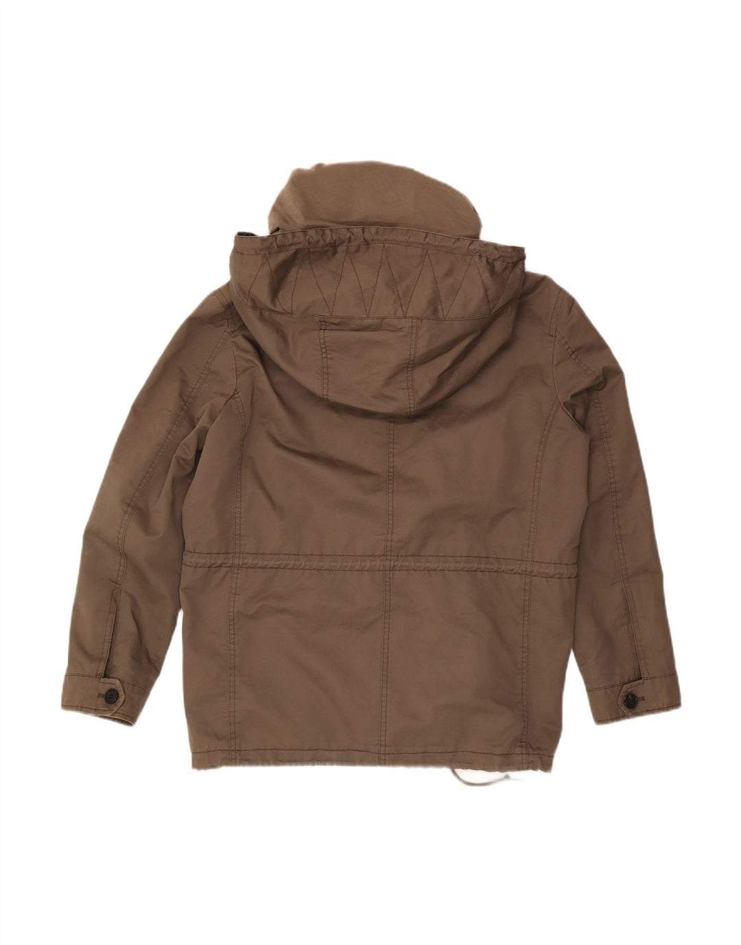ALL SAINTS Womens Hooded Bomber Jacket UK 12 Medium Brown Cotton