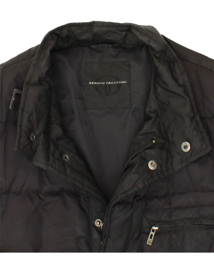 SERGIO TACCHINI Mens Padded Jacket UK 38 Medium Black Vintage Sergio Tacchini and Second-Hand Sergio Tacchini from Messina Hembry 