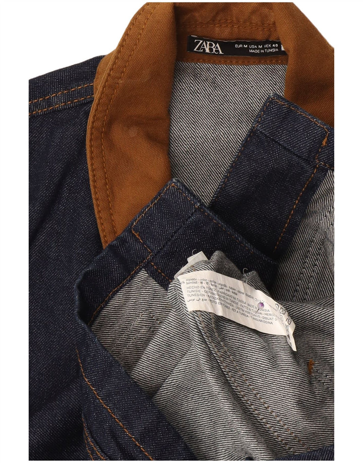 Giacca di jeans da uomo Zara UK 38 cotone blu navy medio